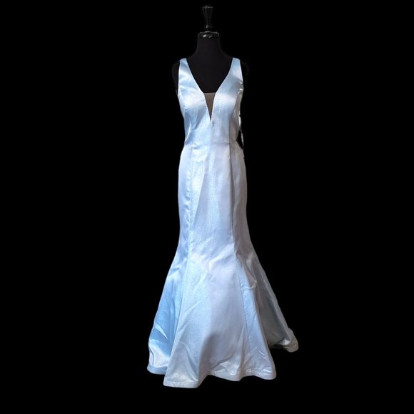 Morell Maxie Ice Blue Mermaid Prom Dress - Picture 4 of 9